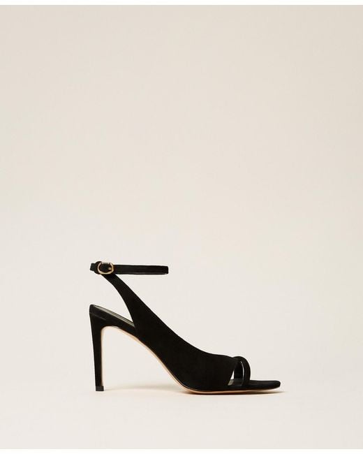 Twinset Natural Suede Sandals