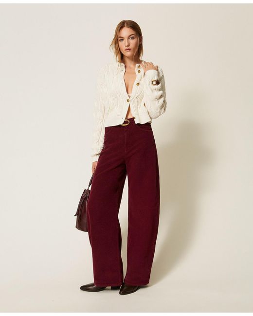 Twinset Red Balloon Corduroy Trousers