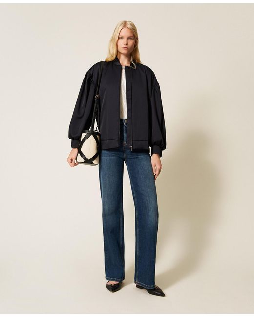 Twinset Blue Five-Pocket Wide-Leg Jeans