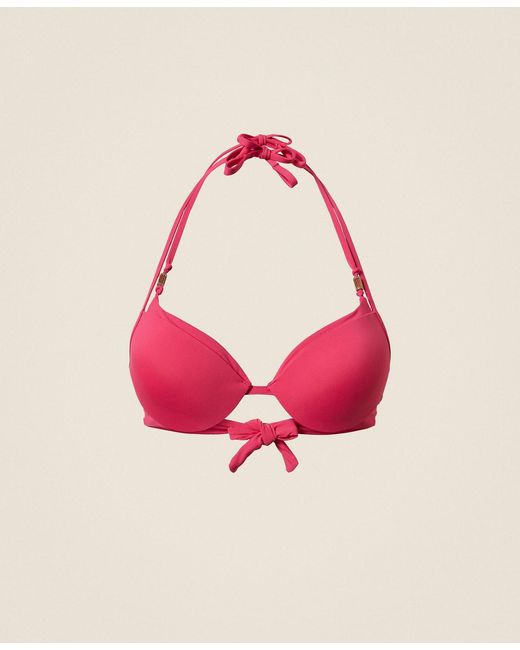 Twinset Pink Push-Up Trompe L'Oeil Bikini Top