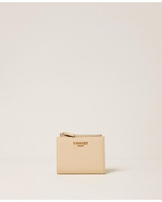 Twinset Natural Small Wallet With Logo