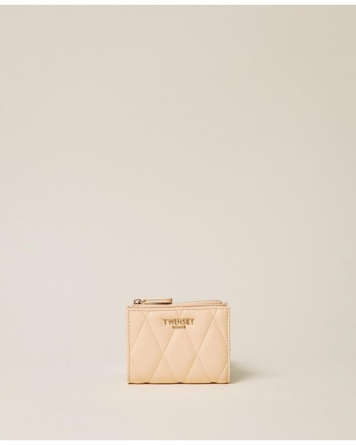 Twinset Natural Quilted Faux Leather Wallet