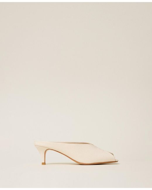 Twinset Natural Leather Mules