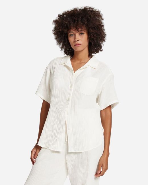 Ugg White ® Embrook Shirt Cotton Tops