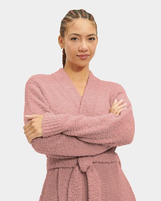 UGG Synthetic Lenny Knit Robe in Pink Lyst
