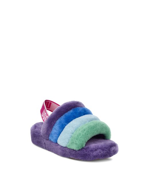 UGG Leer Fluff Yeah Slide Sandalen In Pride Rainbow Purple, Maat 45 |  Synthetisch - Bespaar 14% - Lyst