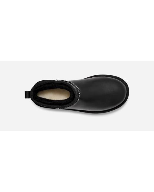 Ugg Black Classic Ultra Mini Leather Regenerate Boot Für Damen