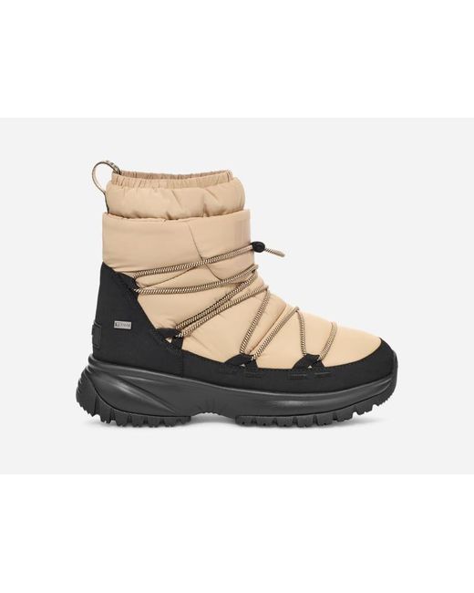 Ugg Black ® Yose Puffer Mid Faux Leather/textile Cold Weather Boots