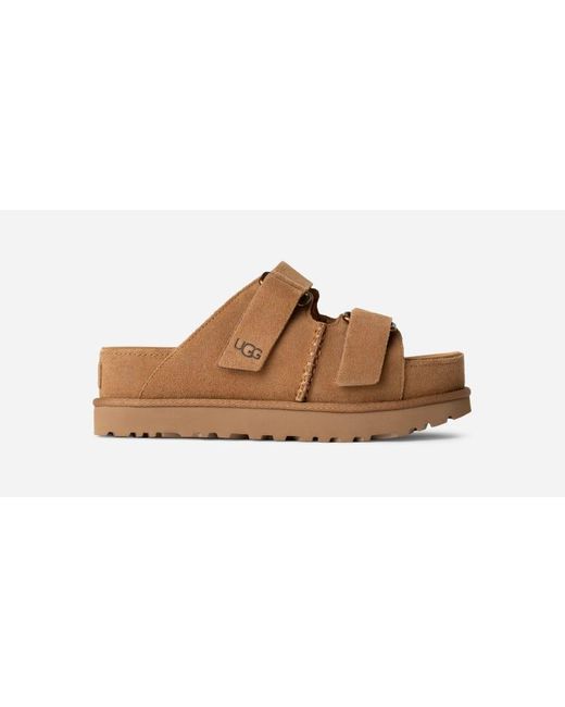 Ugg Black Goldenstar Hi Slide Suede Sandals
