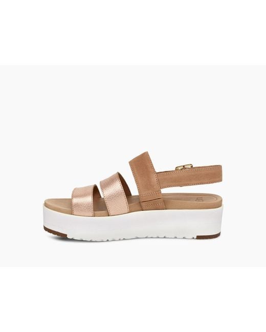 UGG Leather Women's Braelynn Platform Slingback Sandals in Rose Gold (Metallic) - Save 40% - Lyst