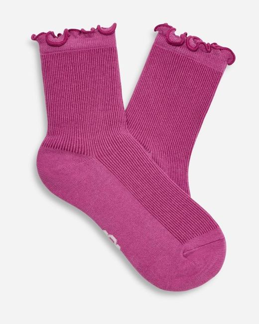 Ugg Pink ® Karsyn Lettuce Edge Sock Cotton Blend Socks
