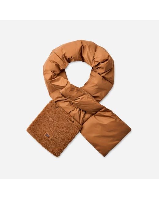 Ugg Brown Aw Fluff Packable Scarf