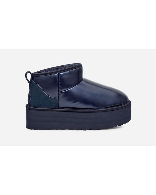 Ugg Blue ® Ultra Mini Platform Hi Shine Textile Classic Boots