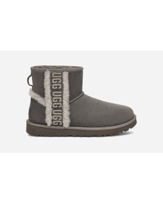 Ugg Black ® Classic Mini Shearling Logo Boot