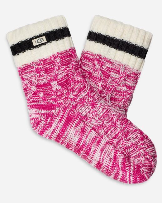 Ugg Pink ® Deedee Fleece Lined Quarter Socks
