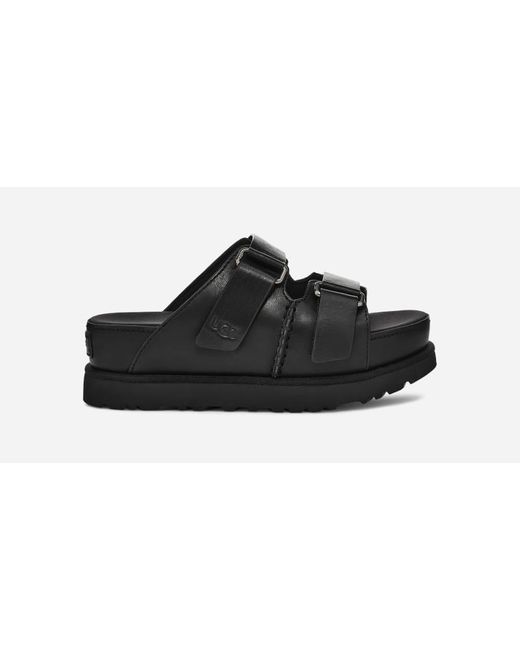 Ugg Black ® Goldenstar Hi Slide Leather Sandals