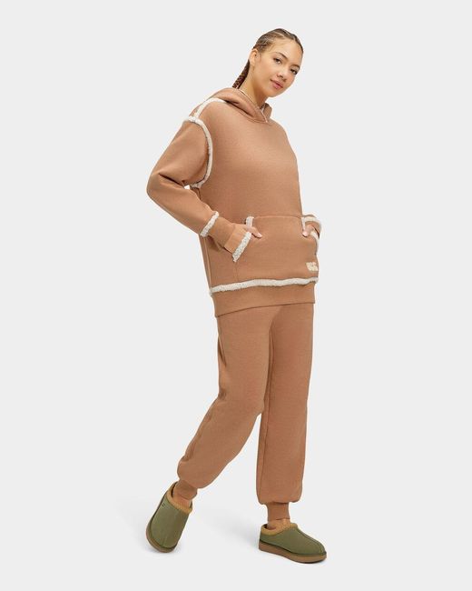 UGG Joanne Bonded Fleece Hoodie in Heather Camel (White) Lyst