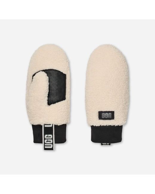Ugg Natural Fäustlinge Aus Fluff Mit Logo-Tape Für Damen