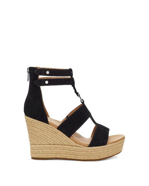 UGG Suède Kolfax Sandalen Met Skeehak in het Zwart - Lyst