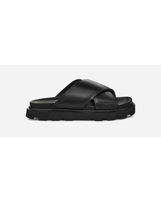 Ugg Black ® Capitelle Crossband Leather Sandals