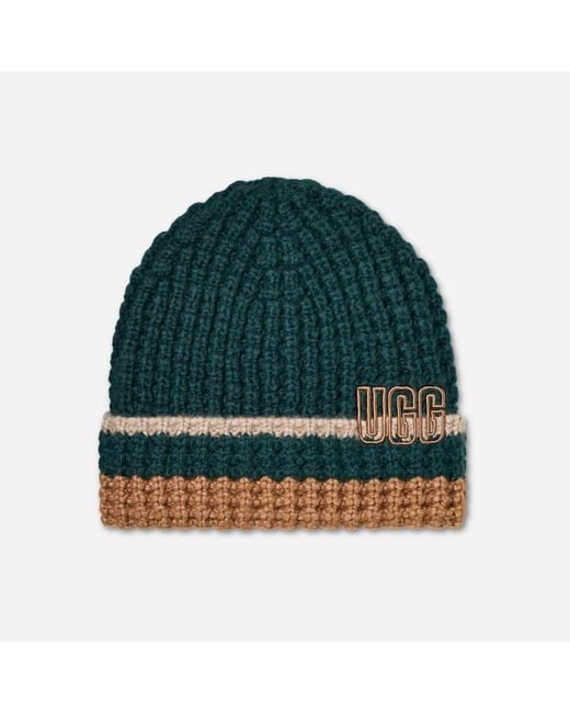 Ugg Green Waffle Stripe Beanie for men