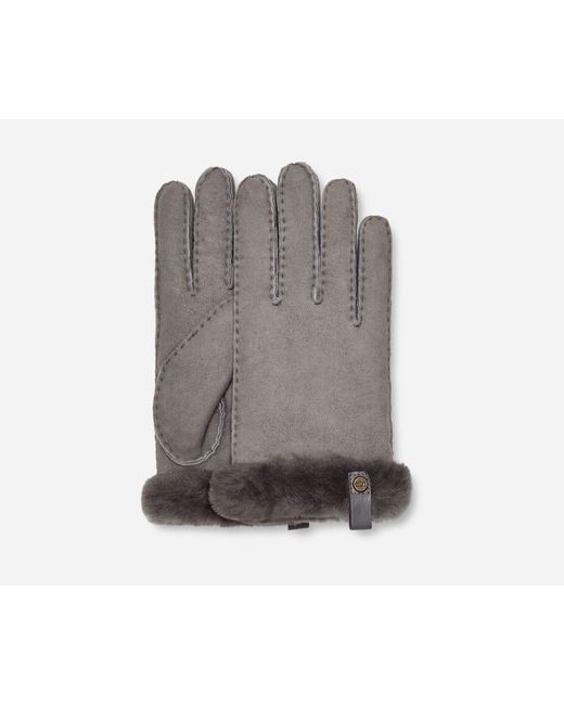 Ugg Gray ® Shorty Glove With Leather Trim