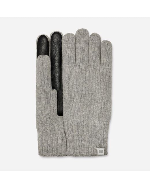 Ugg Gray ® Knit Glove Acrylic Blend/recycled Materials Gloves for men