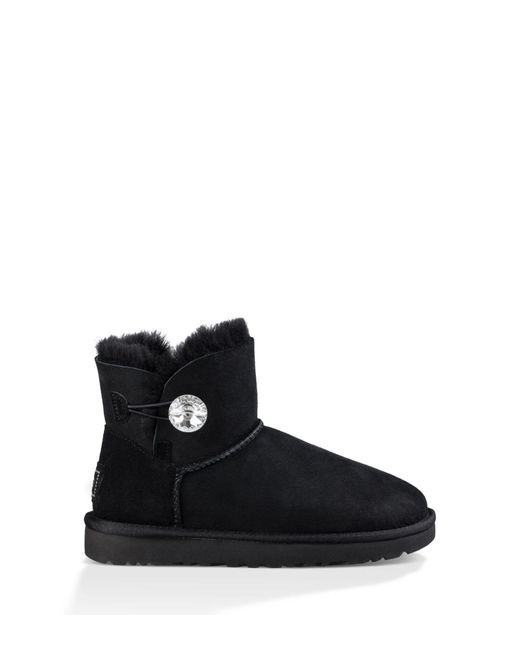 UGG Mini Bailey Button Bling Boot in Black - Save 35% - Lyst