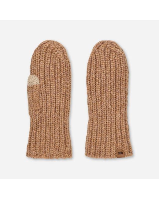 Moufles En Maille Côtelée Épaisse Ugg en coloris Brown