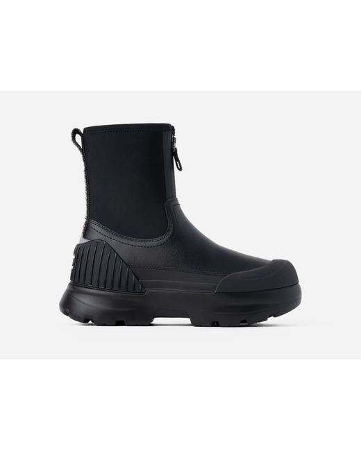 Ugg Black Neumel X Zip Leather/Recycled Materials/Neoprene Cold Weather Boots