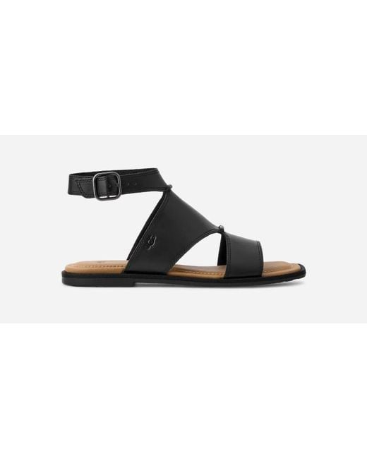 Ugg Black Delray Leather Sandals