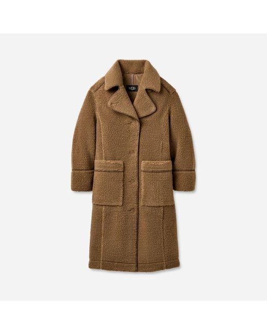 Ugg Brown Sema Fluff Coat Polyester