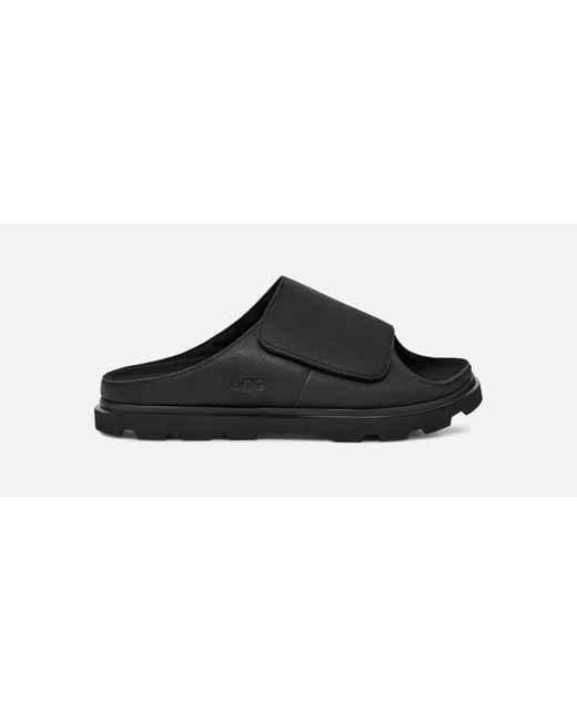 Ugg Black Solano Slide Nubuck Sandals for men