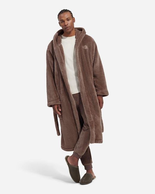 Ugg Brown Beckett Fluff Robe Fleece Robes for men