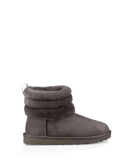 Ugg Gray W Fluff Mini Quilted Charcoal
