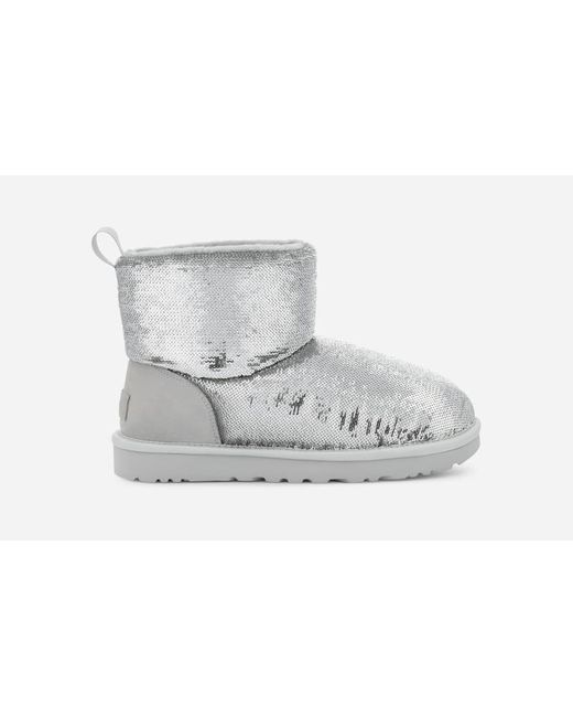 UGG Classic Mini Mirror Ball Sequin Classic Boots in White Lyst UK