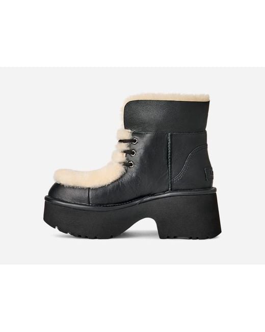 Botte En Cuir À Lacets Classic Esmee Ugg en coloris Black