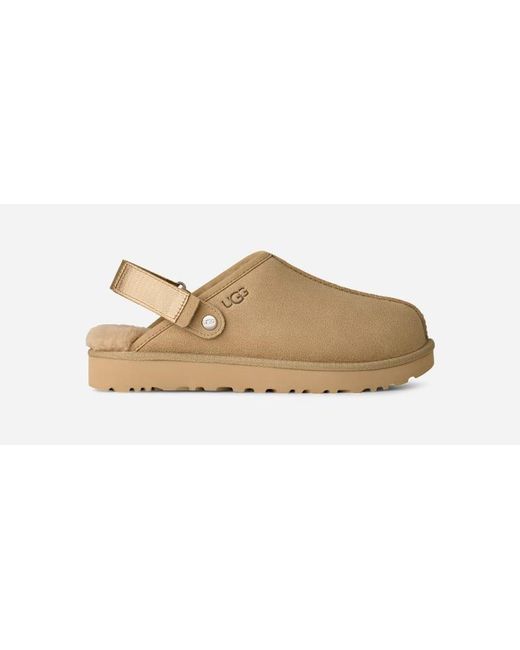 Ugg Black Lanah Clog Suede Slippers