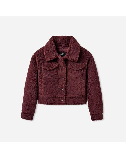 Ugg Red Frankie Short Trucker Jacket Fleece