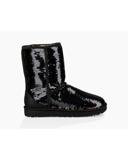 UGG Classic Short Sequin Boot Classic Short Sequin Boot in Black | Lyst