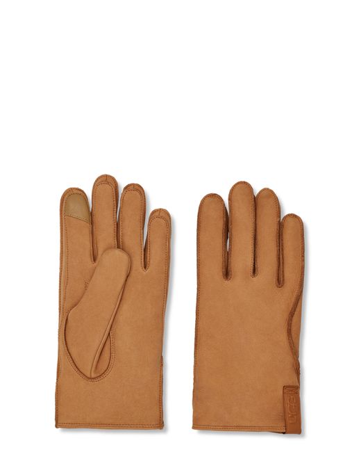 Ugg Brown ® Leather Clamshell Logo Glove for men