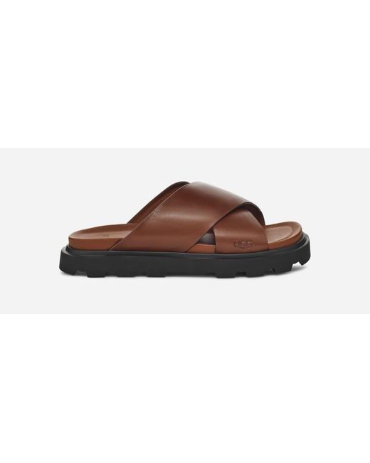 Ugg Black ® Capitelle Crossband Leather Sandals