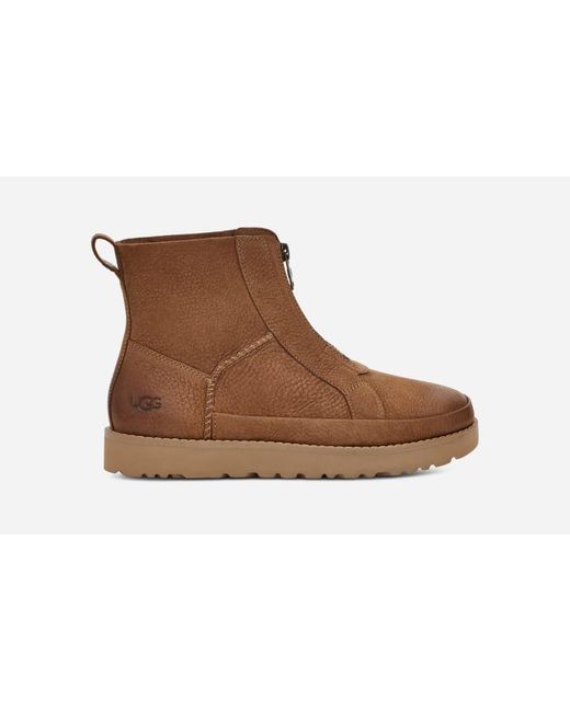 Ugg Brown Women's Deconstructed Front Zip Short Boot Deconstructed Front Zip Short Boot