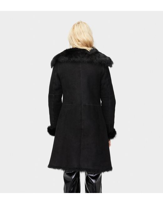 UGG Vanesa Toscana Shearling Coat in Black | Lyst UK