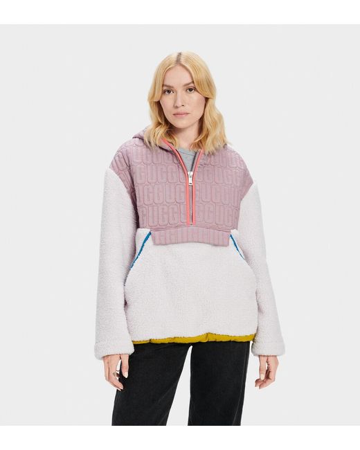 Ugg Pink Iggy Sherpa Half Zip Pullover