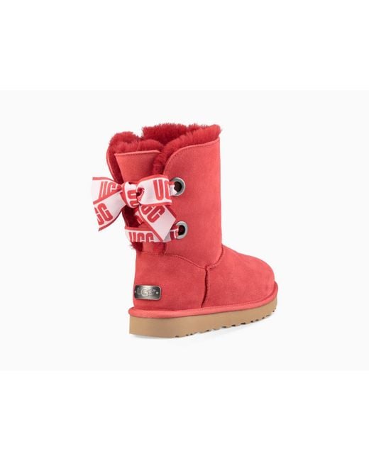 Ugg Red Customizable Bailey Bow Short Boot