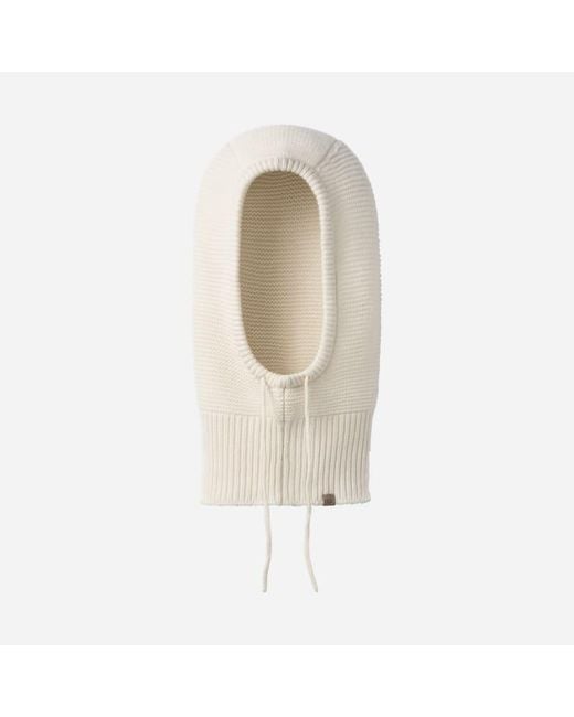 Ugg White Knit Drawstring Balaclava