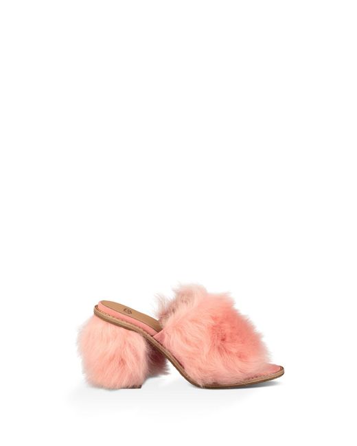 Ugg Pink Rosa Fluff Heel Sandaletten