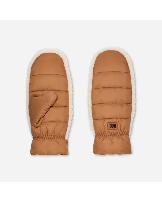Ugg Brown Fäustlinge Aus Fluff Für Damen