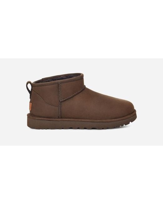 Ugg Black Classic Ultra Mini Leather Classic Boots